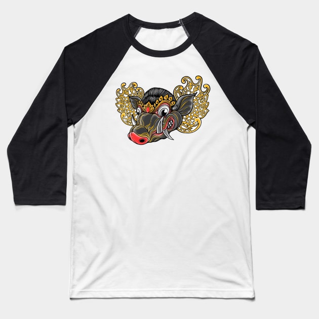 Balinese Barong bangkung Baseball T-Shirt by DMD Art Studio